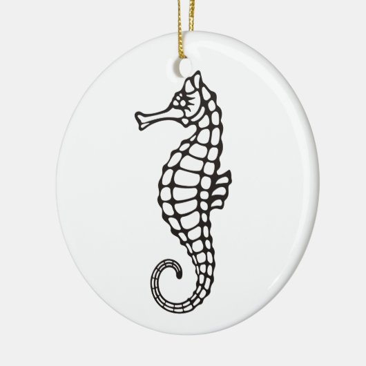 Seahorse Black Keramisch Ornament (Links)