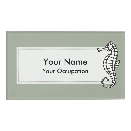 Seahorse Black Naambadge (Voorkant)