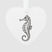 Seahorse Black Ornament (voorkant)