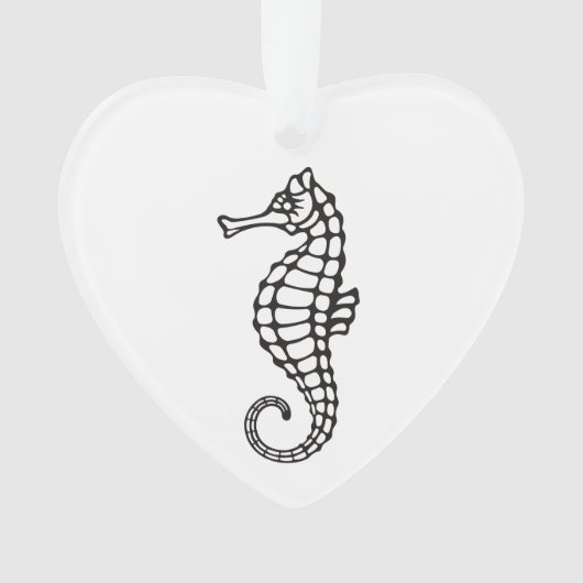 Seahorse Black Ornament (voorkant)