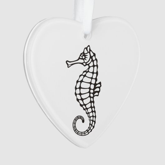 Seahorse Black Ornament (voorkant)