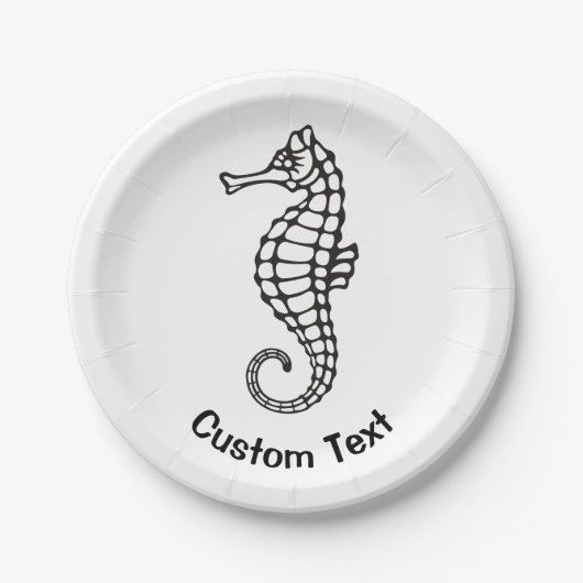 Seahorse Black Papieren Bordje (Voorkant)