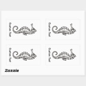 Seahorse Black Rechthoekige Sticker (Vel)