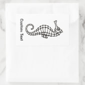 Seahorse Black Rechthoekige Sticker (Tas)