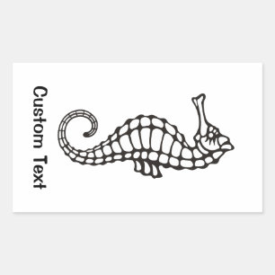 Seahorse Black Rechthoekige Sticker