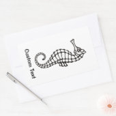 Seahorse Black Rechthoekige Sticker (Envelop)
