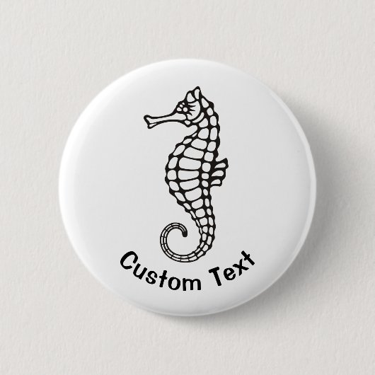Seahorse Black Ronde Button 5,7 Cm (Voorkant)