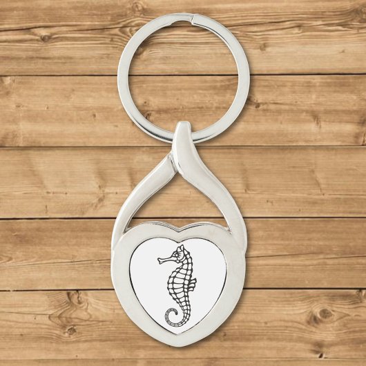Seahorse Black Sleutelhanger