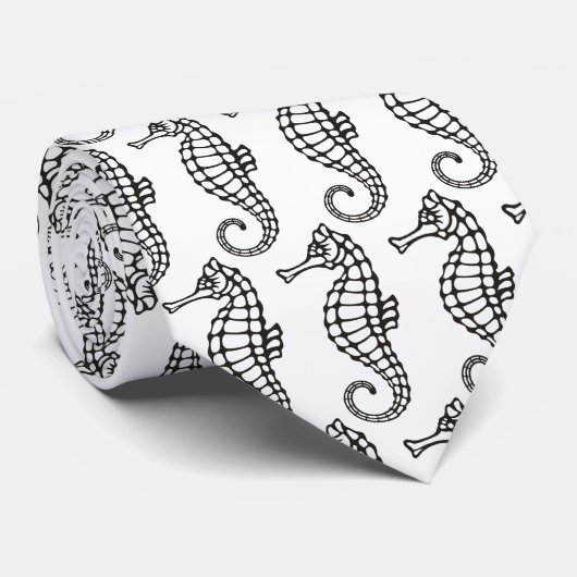 Seahorse Black Stropdas (Opgerold)