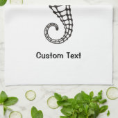 Seahorse Black Theedoek (Gevouwen)