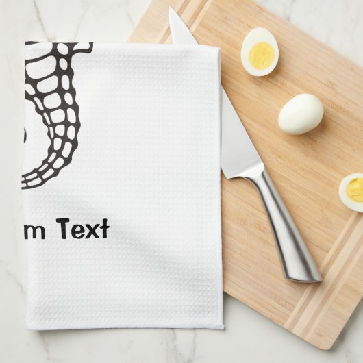 Seahorse Black Theedoek (Quarter Fold)