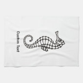 Seahorse Black Theedoek (Horizontaal)