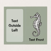 Seahorse Black Visitekaartje (Buitenkant ongevouwen)