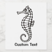 Seahorse Black Wijn Etiket (Enkel label)