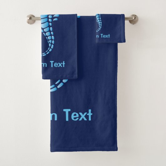 Seahorse Blue Bad Handdoek (Insitu)