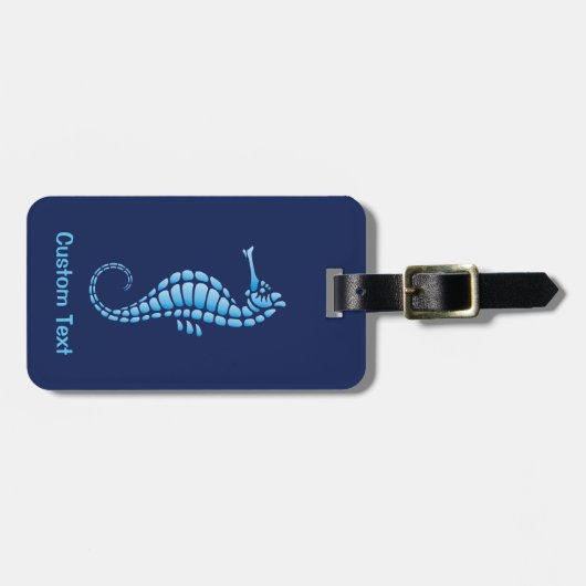 Seahorse Blue Bagagelabel (Voorkant horizontaal)