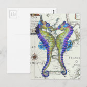 Seahorse Blue Briefkaart (Voorkant / Achterkant)