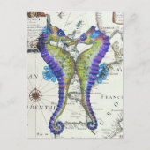 Seahorse Blue Briefkaart (Voorkant)