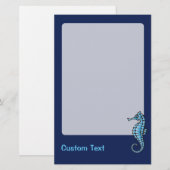 Seahorse Blue Briefpapier (Voorkant / Achterkant)