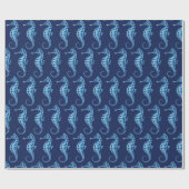 Seahorse Blue Cadeaupapier (Vlak)