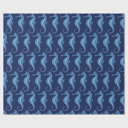 Seahorse Blue Cadeaupapier (Vlak)