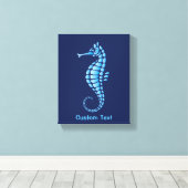Seahorse Blue Canvas Afdruk (Insitu (Houten vloer))