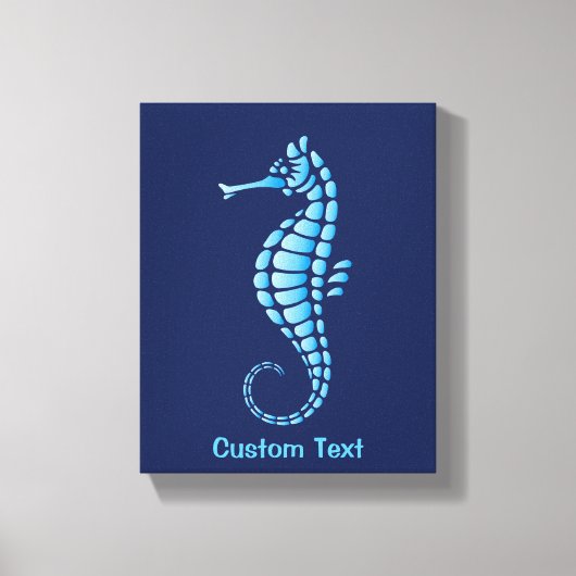 Seahorse Blue Canvas Afdruk (Voorkant)