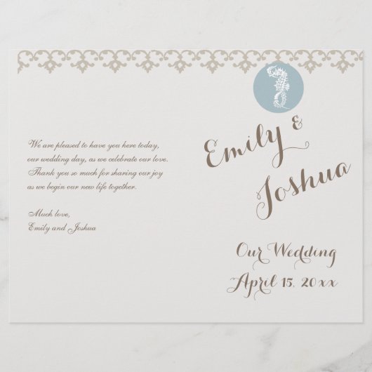 Seahorse Blue Classic Nautical Elegant (Voorkant)