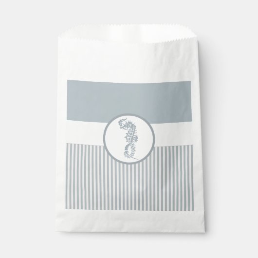 Seahorse Blue Classic Nautical Elegant Bedankzakje (Voorkant)