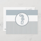 Seahorse Blue Classic Nautical Elegant Briefkaart (Voorkant / Achterkant)
