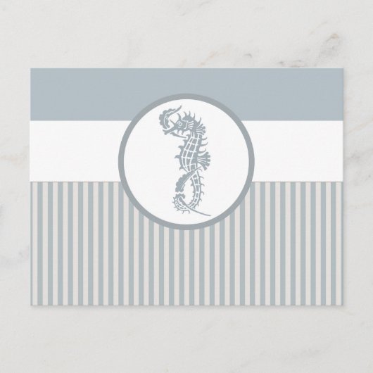 Seahorse Blue Classic Nautical Elegant Briefkaart (Voorkant)