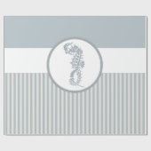 Seahorse Blue Classic Nautical Elegant Cadeaupapier (Vlak)