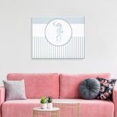 Seahorse Blue Classic Nautical Elegant Canvas Afdruk (Insitu (Woonkamer))