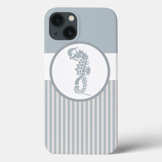 Seahorse Blue Classic Nautical Elegant Case-Mate iPhone Case (Achterkant)
