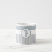 Seahorse Blue Classic Nautical Elegant Espresso Kop (Voorkant)