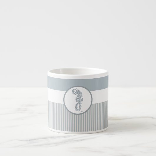Seahorse Blue Classic Nautical Elegant Espresso Kop (Voorkant)