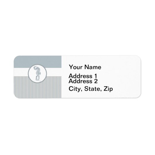 Seahorse Blue Classic Nautical Elegant Etiket (Voorkant)