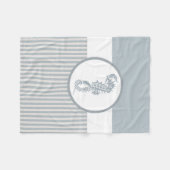 Seahorse Blue Classic Nautical Elegant Fleece Deken (Voorkant (Horizontaal))