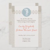 Seahorse Blue Classic Nautical Elegant Kaart (Voorkant / Achterkant)