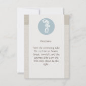 Seahorse Blue Classic Nautical Elegant Kaart (Achterkant)