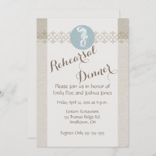 Seahorse Blue Classic Nautical Elegant Kaart