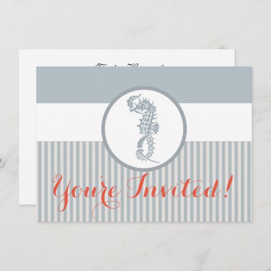 Seahorse Blue Classic Nautical Elegant Kaart (Voorkant / Achterkant)