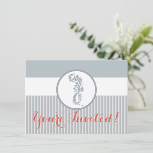 Seahorse Blue Classic Nautical Elegant Kaart (Staand voorkant)