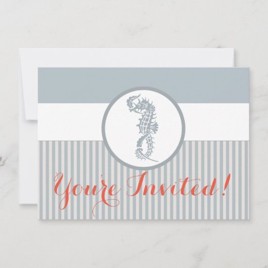 Seahorse Blue Classic Nautical Elegant Kaart (Voorkant)