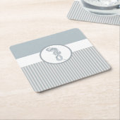 Seahorse Blue Classic Nautical Elegant Kartonnen Onderzetters (Schuin)