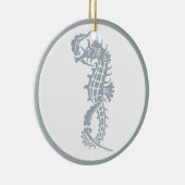 Seahorse Blue Classic Nautical Elegant Keramisch Ornament (Rechts)
