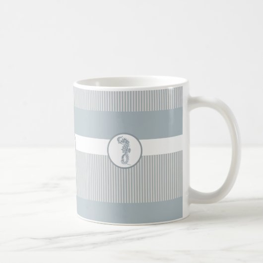 Seahorse Blue Classic Nautical Elegant Koffiemok (Rechts)