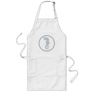 Seahorse Blue Classic Nautical Elegant Lang Schort