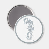 Seahorse Blue Classic Nautical Elegant Magneet (Voorkant / Achterkant)