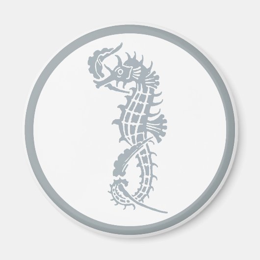 Seahorse Blue Classic Nautical Elegant Magneet (Voorkant)